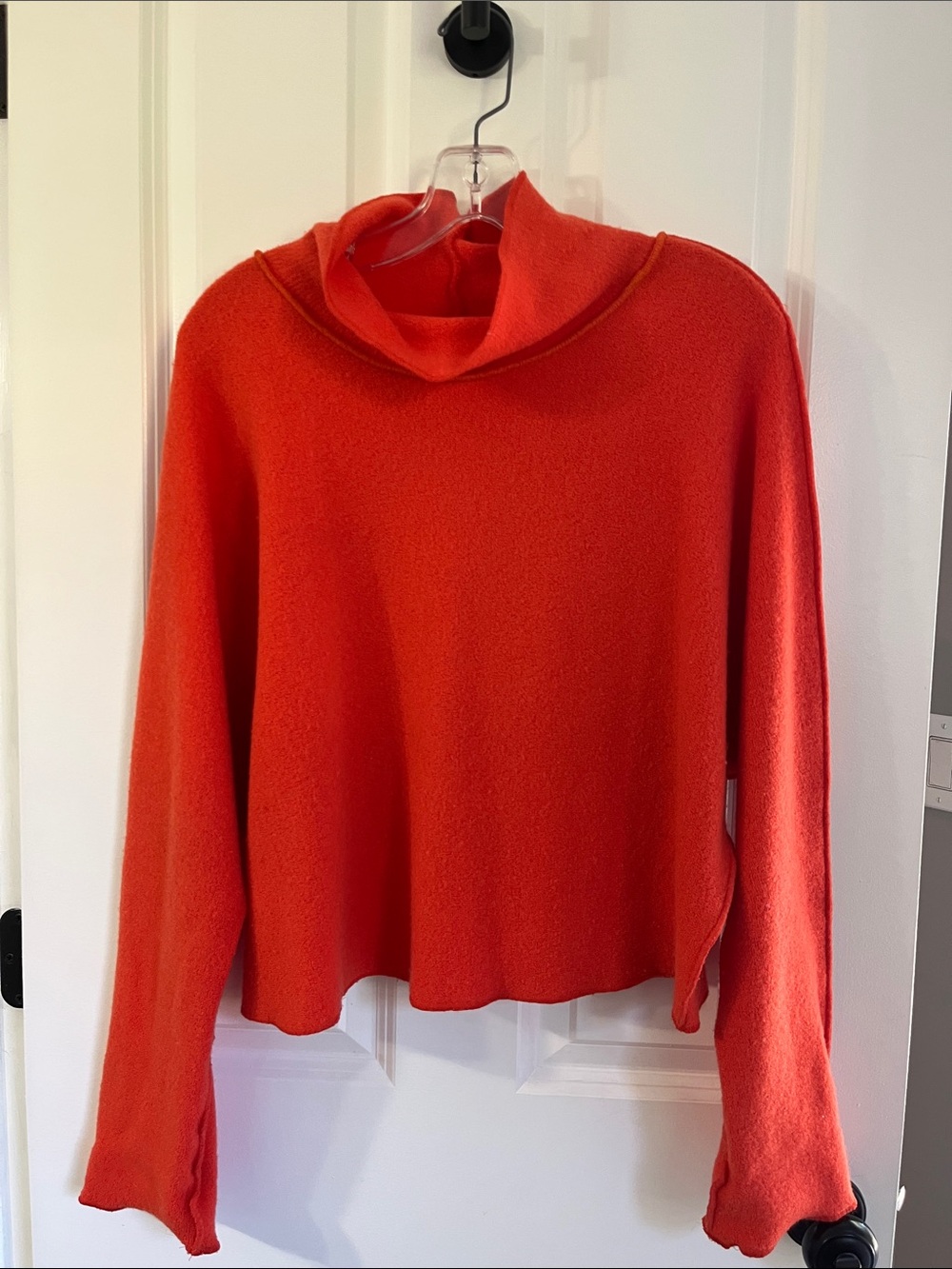 Women's Red Cowl Neck Sweater - Lightweight Cozy Style